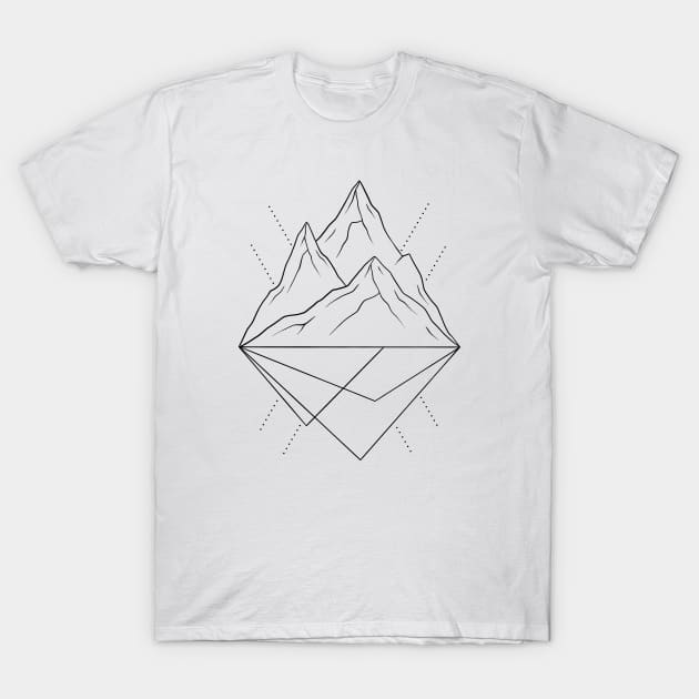 Mountain Lines T-Shirt by SommersethArt